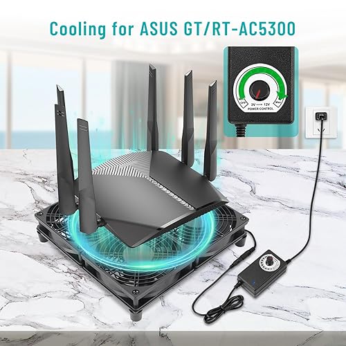 Miniatura 4 de Router Laptop Cooling Pad 4X 4.724 in Ventilador de computadora con enchufe de CA Ventilador de velocidad variable para bricolaje Electrónica Caja