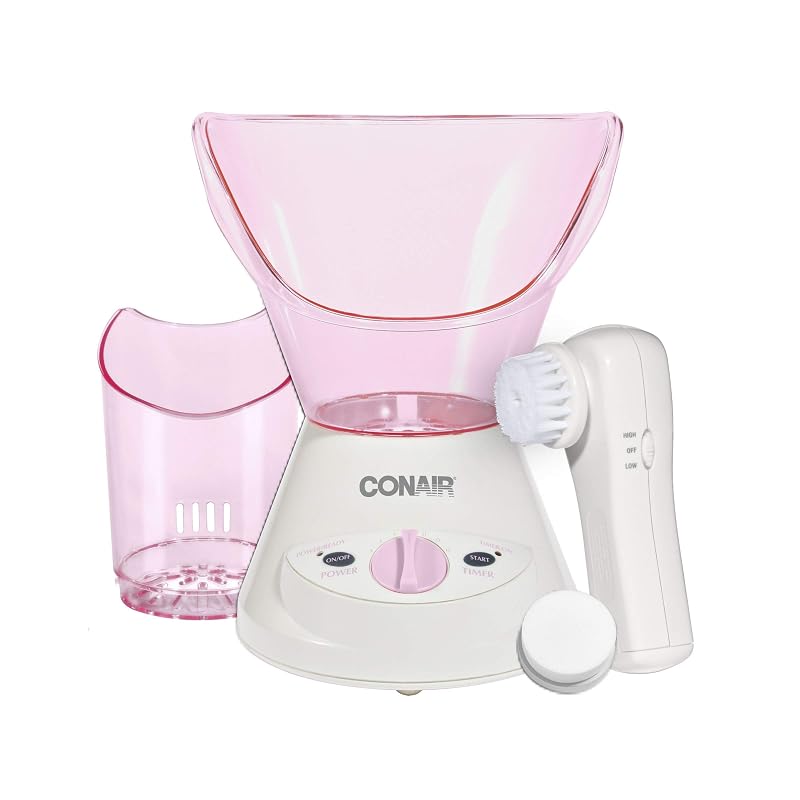 Vaporizador facial True Glow by Conair com névoa suave, escova de limpeza e concentrador nasal