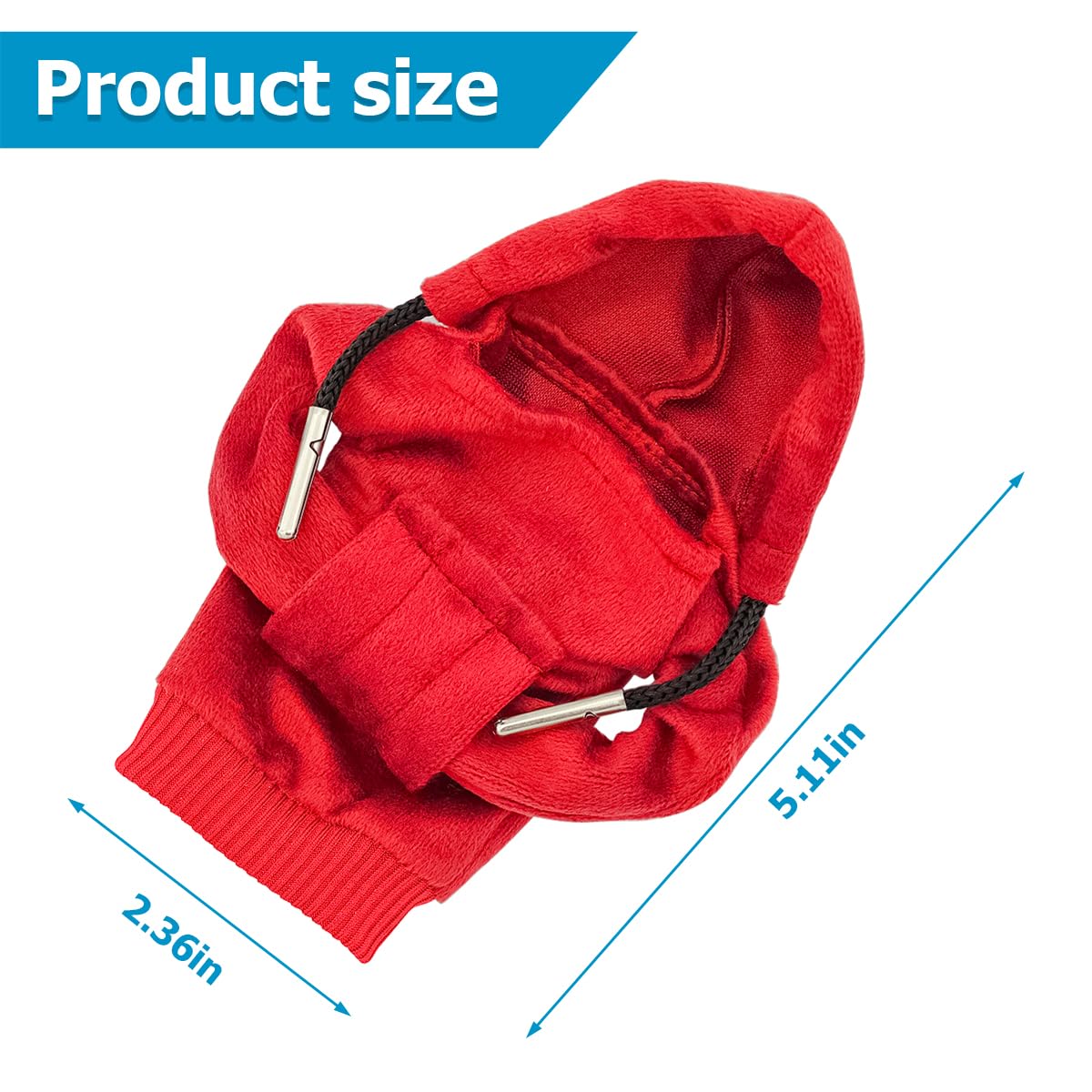 Osilly Car Gear Shift Cover, Mini Hoodie & Fashionable Sweater Design, Universal Fit Auto Shifter Knob Protector, Cute Hooded Shirt Gear Stick Cover, Car Interior Accessories (Red)
