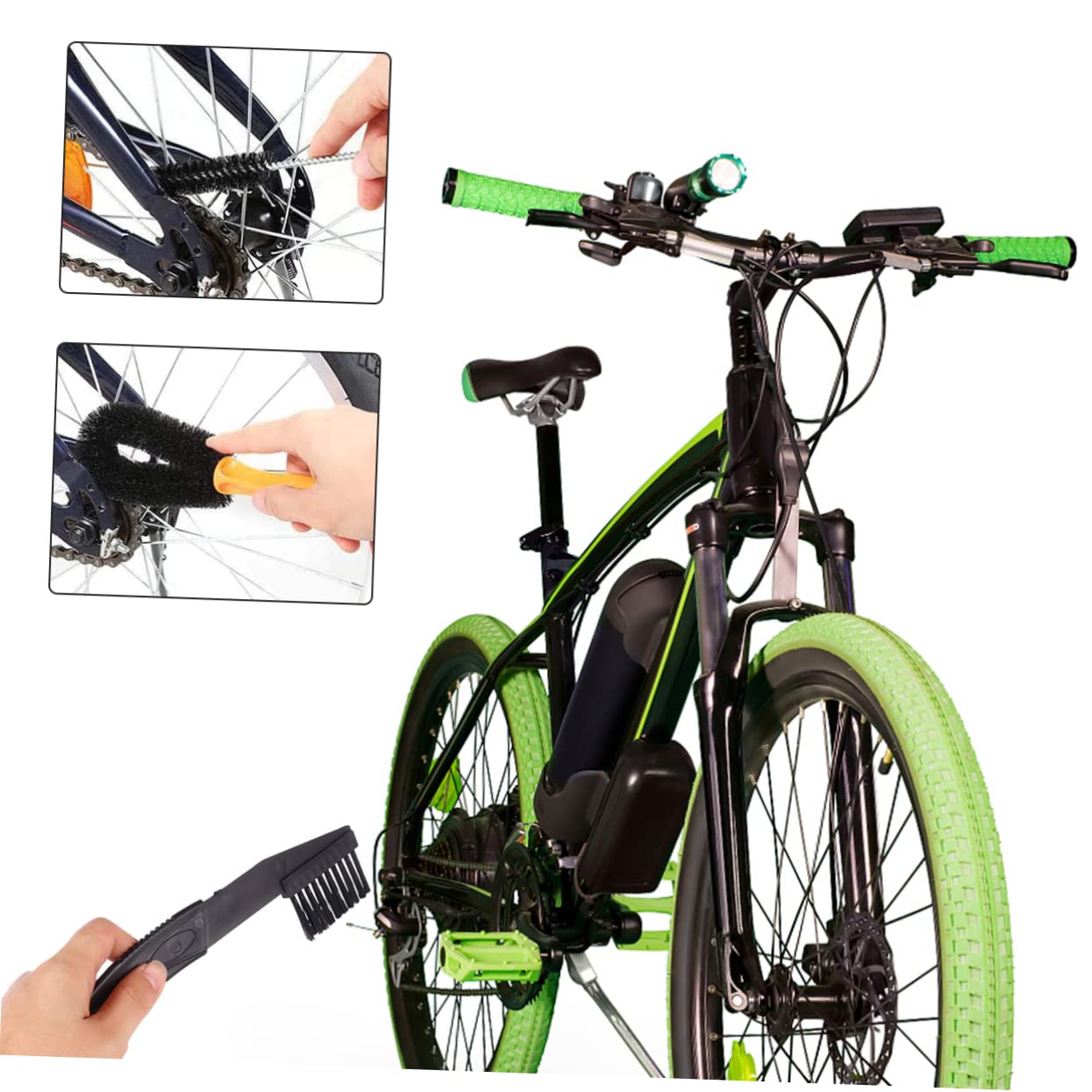 8pezzi Spazzole Per Pulizia Bicicletta Kit Pulizia Catena Pneumatico Ruota Dentata Strumenti Manutenzione Bici