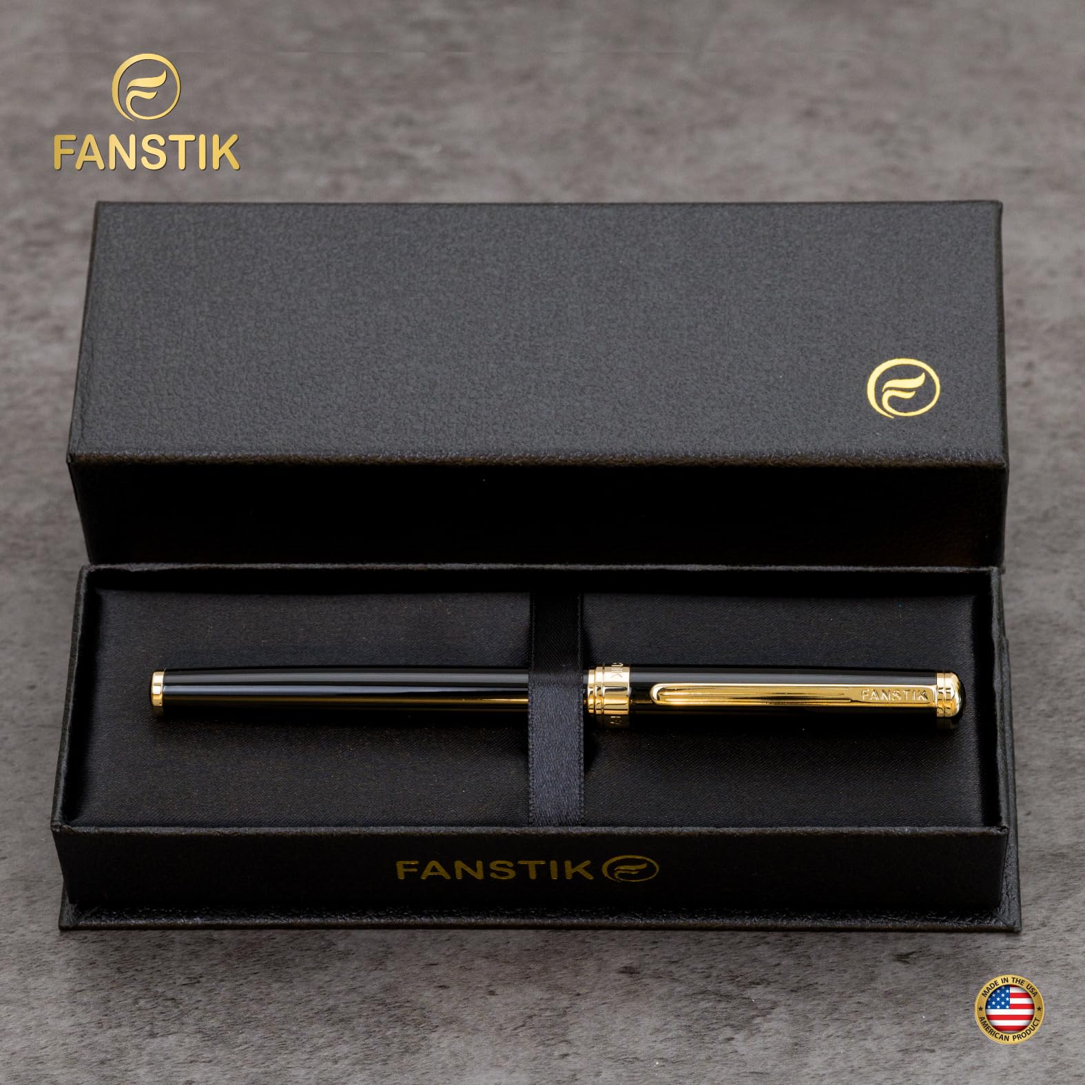 Black Gold Luxury fountain pen fancy gift set for women Real 24K Gold Plating Professional executive pen gift — view 3