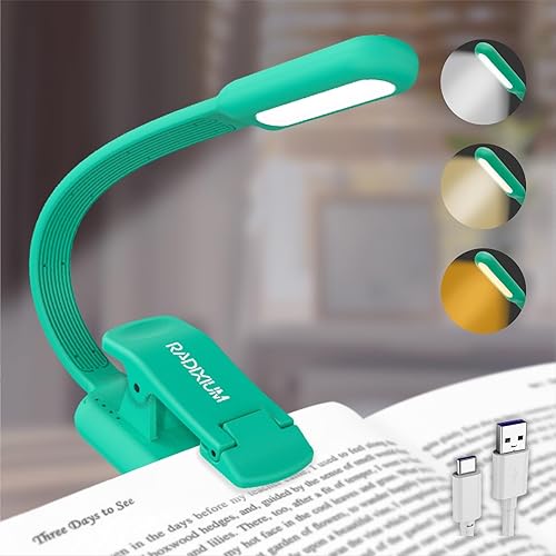 Miniatura 13 de Luz de libro recargable para lectura, luz de clip de 9 LED para el cuidado de los ojos con 9 temperaturas de color, atenuación continua, batería de