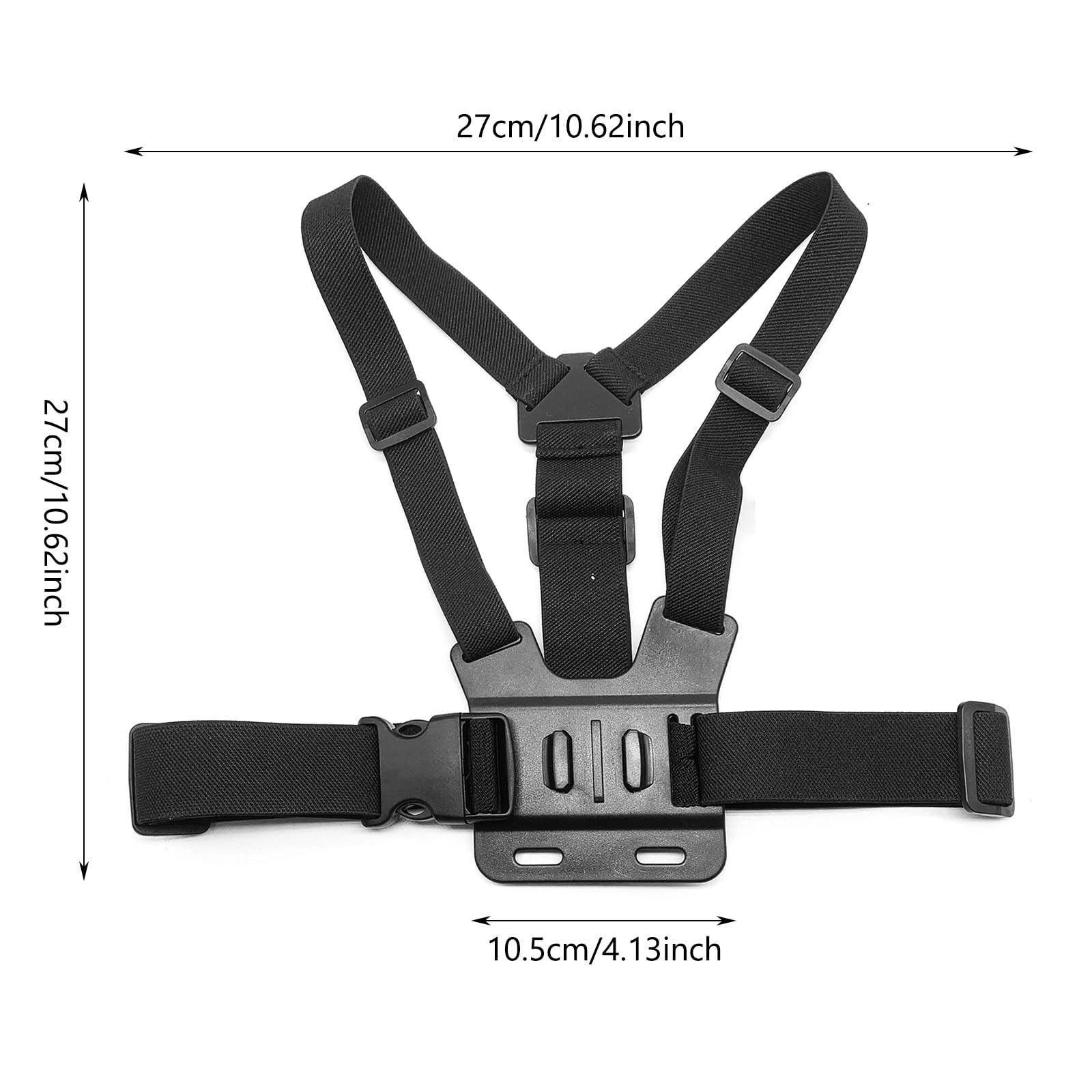 Cinturón elástico ajustable para montaje en el cuerpo, correa para la cabeza del pecho, juego de arnés para GoPro 11, 10, 9 Max, 8, 7, 6, 5 e Insta 360 cámaras y teléfonos móviles, soporte de pecho