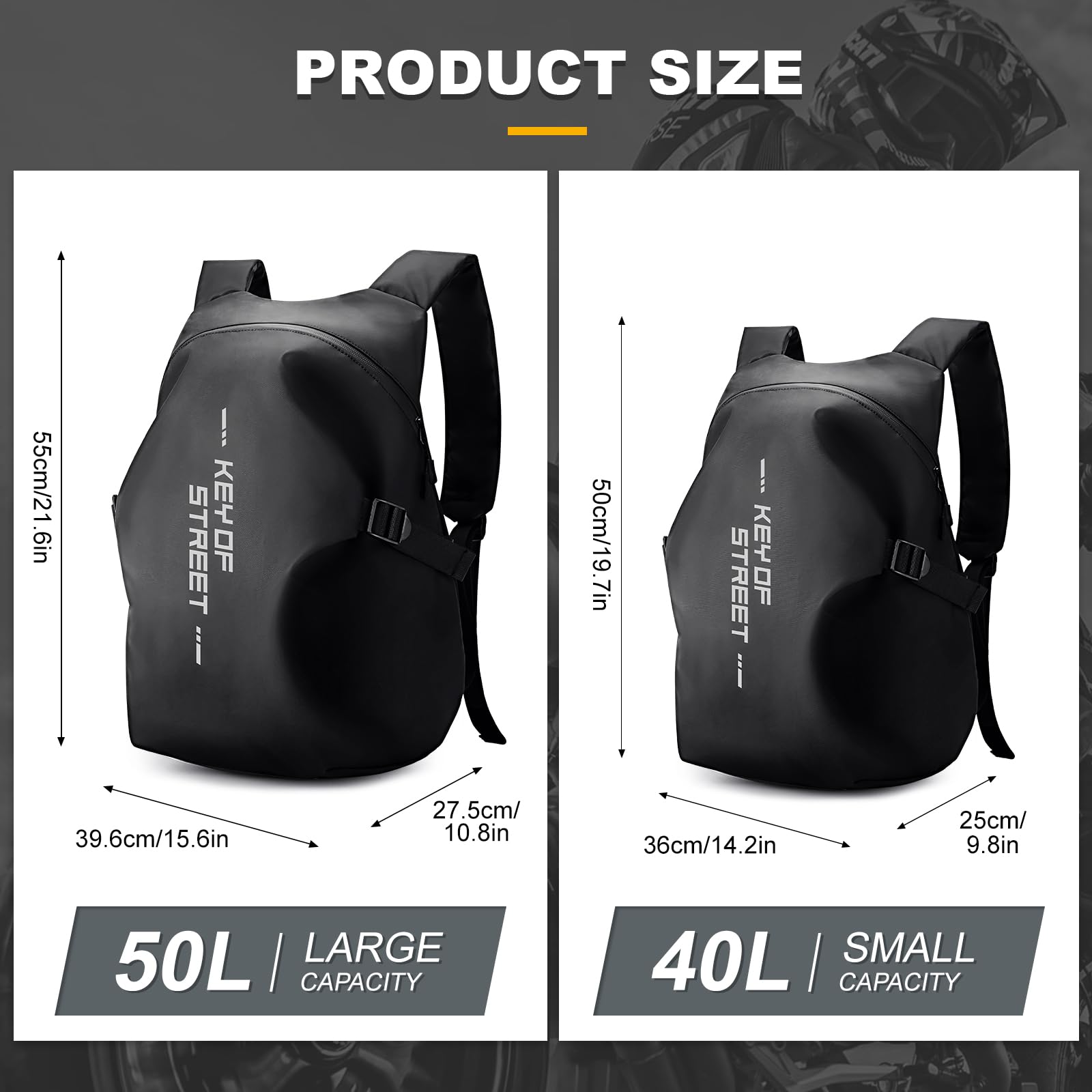 WEPLAN Zaino da Moto Uomo Donna Zaino Portacasco da Moto Zaino da Portacasco Impermeabile Borsa Porta Casco Moto Cinturino per Casco da Moto,Nero L