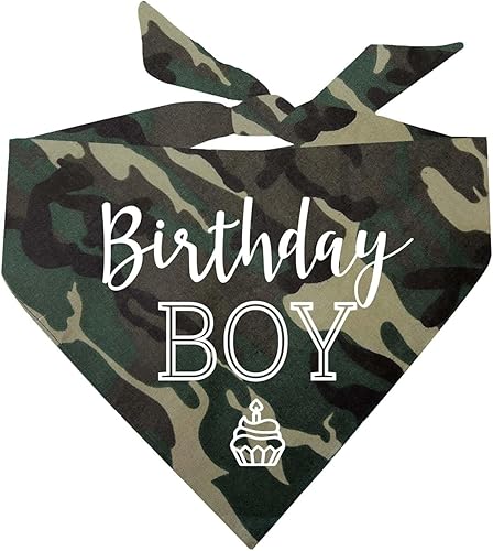 Miniatura 10 de Bandana estampada para cumpleaños con diseño de perro con cupcakes (Royal OS 214)