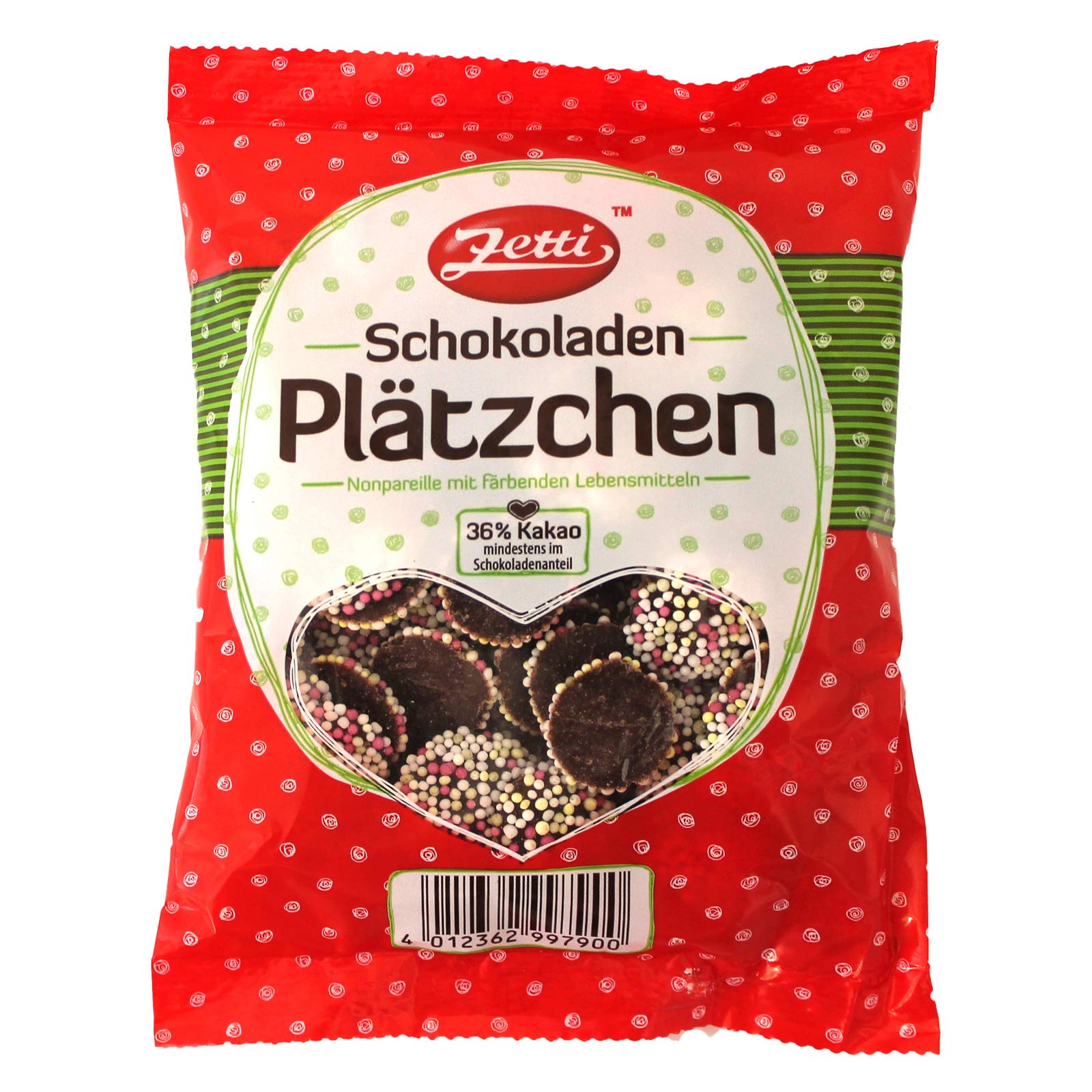 30er Pack Zetti Schokoladenplätzchen (30 x 150 g) mit Nonpareille bestreut knackig schokoladig ohne künstliche Farbstoffe