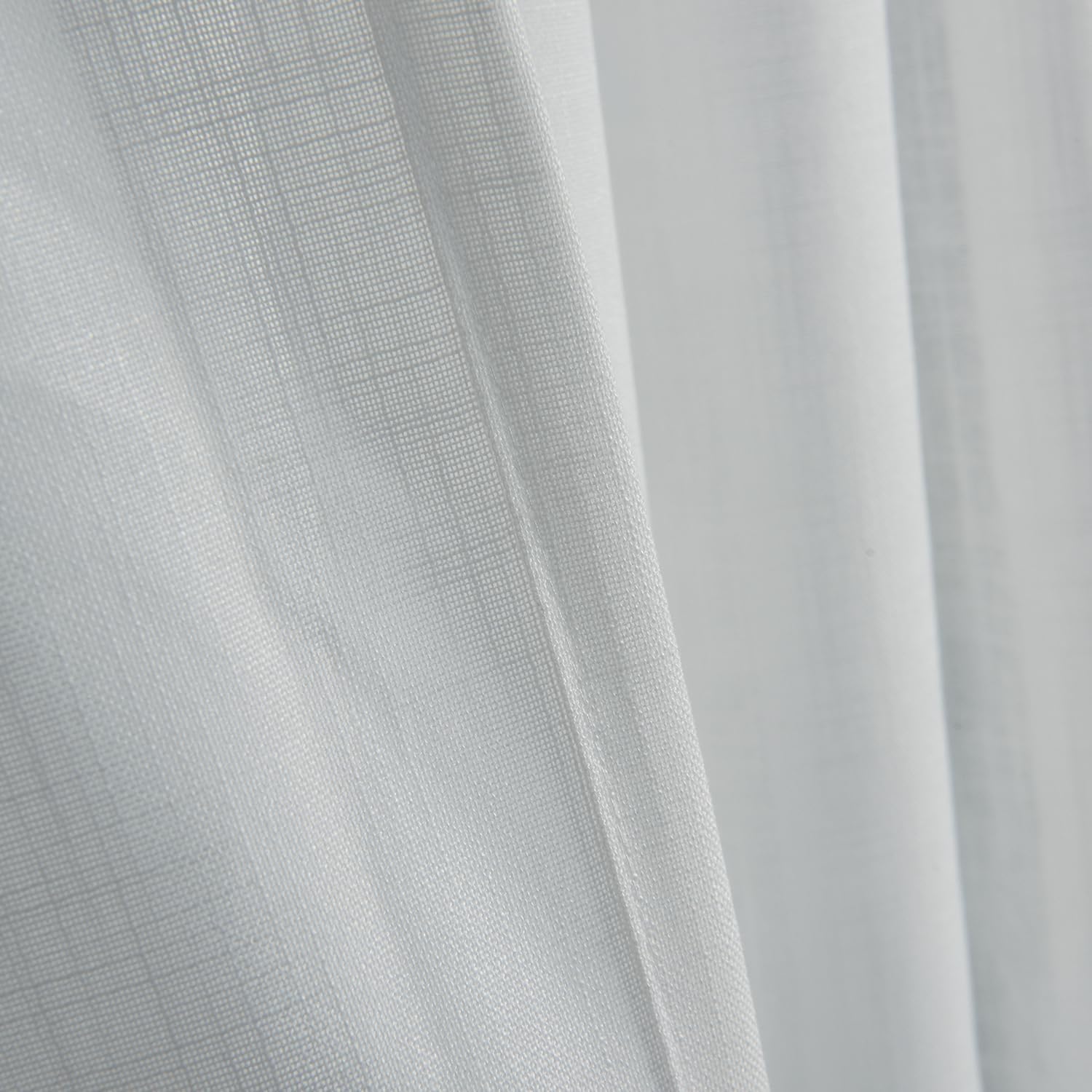 Tie-Top Linen Cotton Blend Window Curtain Panel, Rustic-Chic Curtain Panel for Living Room or Bedroom, 52 Inches by 84 Inches, Off White, 2 Panels