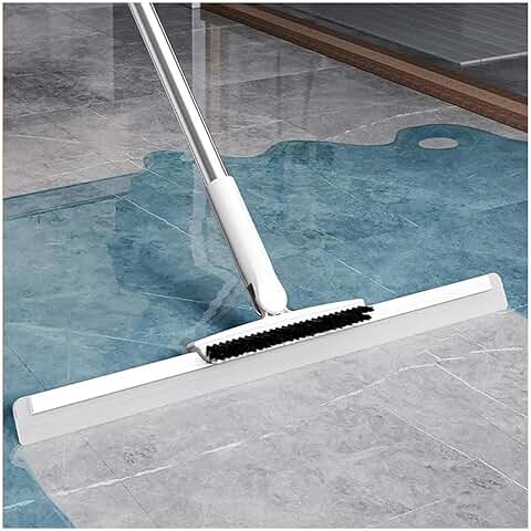 Air Broom as Seen on Tv, 2 in 1 Scrape and Heavy-Duty Stiff Bristle Scrubber Brush Silicone Brooms for Floor Cleaning, Magic Broom Squeegee for Smooth Floors,Rugs,Windows