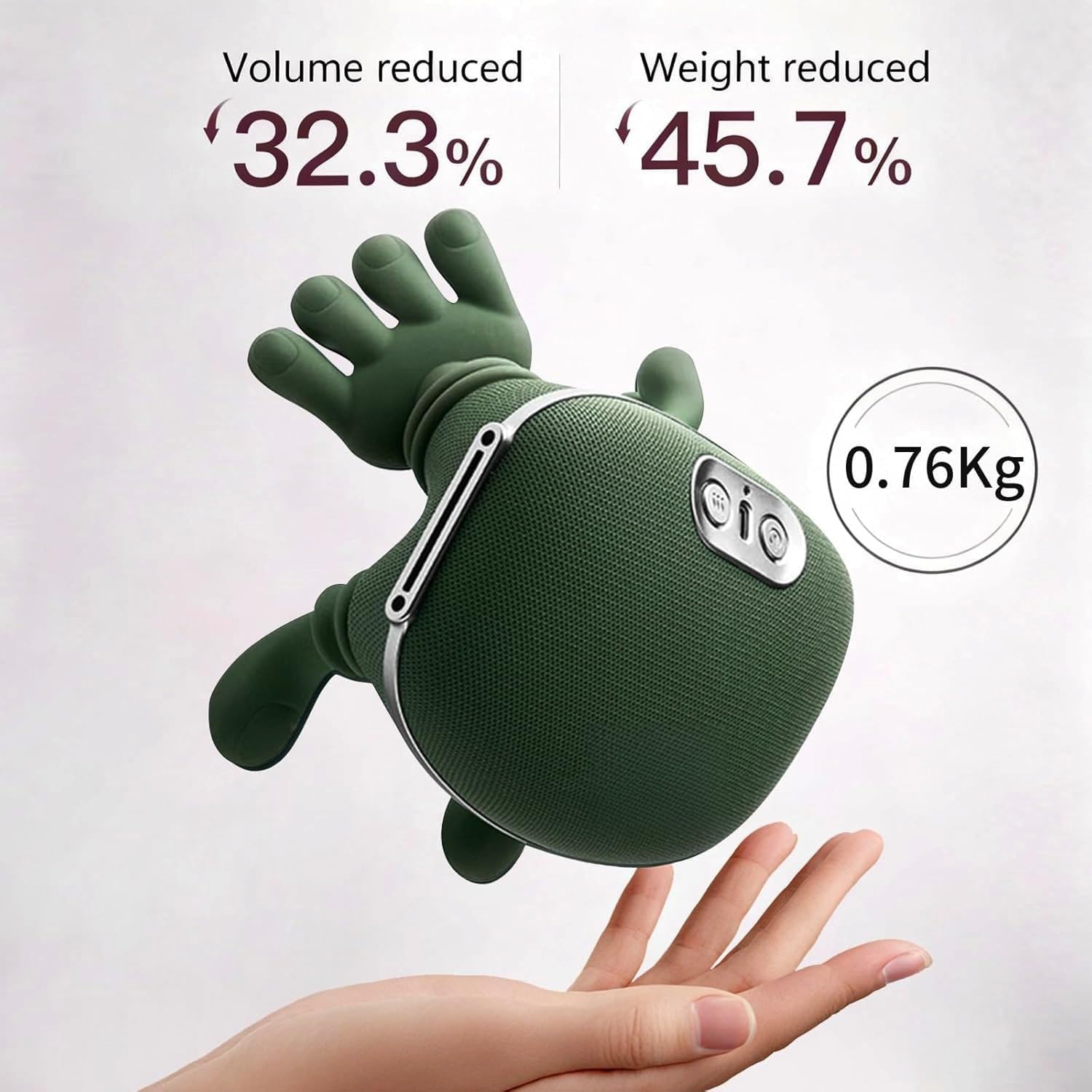Heated Neck Massager, Portable Shiatsu Neck and Back Massager with 4D Deep Tissue Massage and Simulated Human Hand Design for Pain Relief and Muscle Relaxation, Electric Back Massager (Green)