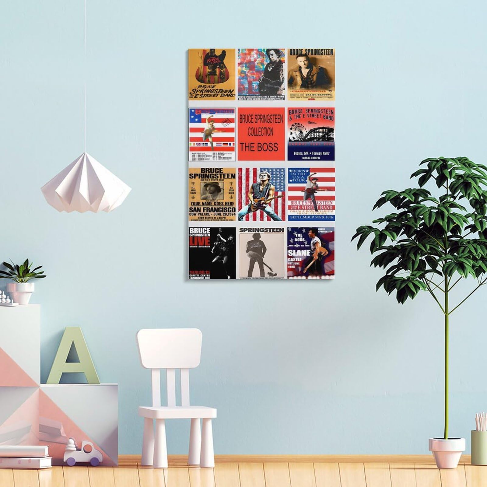 Bruce Springsteen Poster sur toile pour chambre à coucher, bureau, Saint-Valentin, anniversaire, sans cadre, 60 x 90 cm