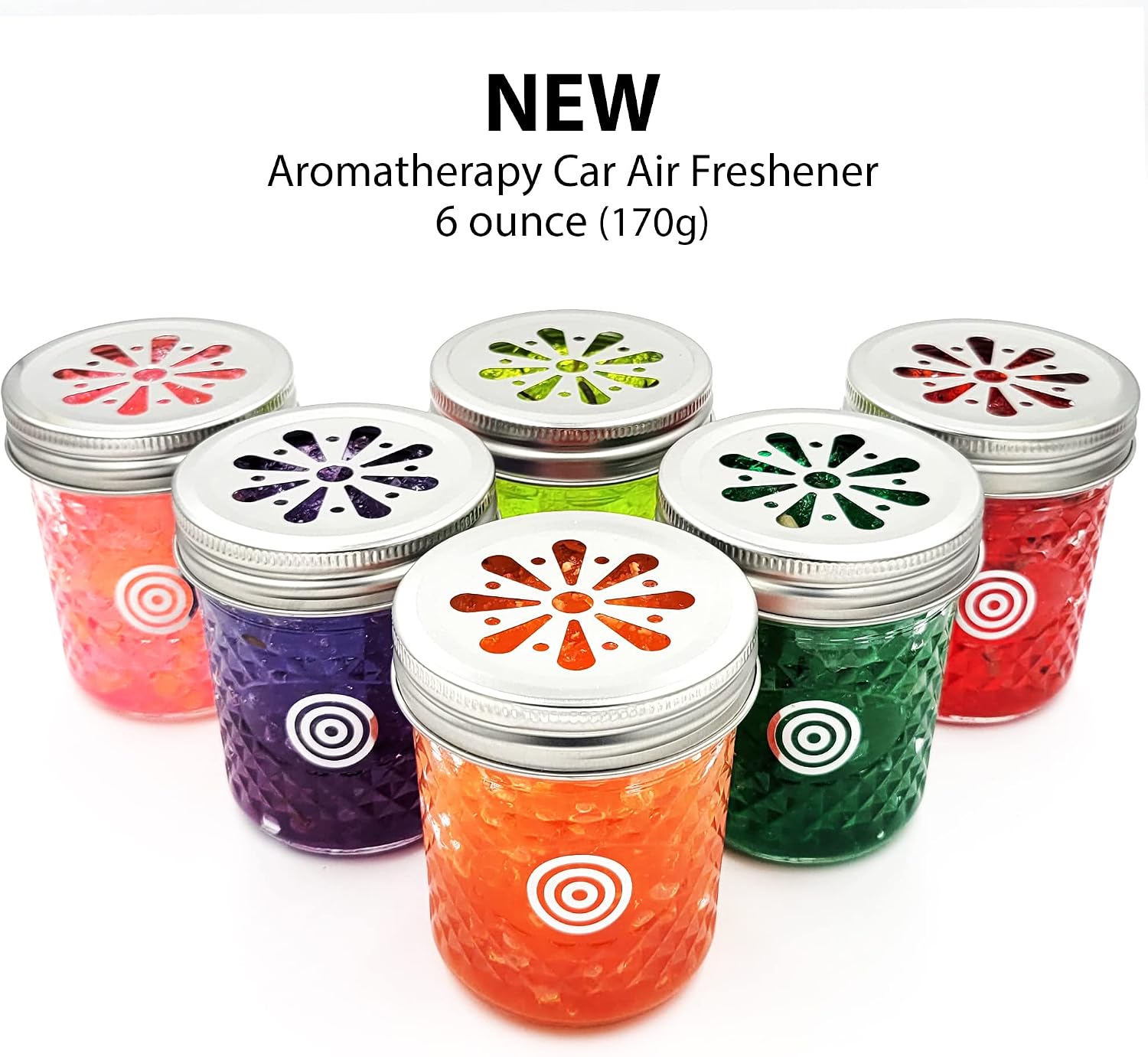 Rose & Lavender Aromatherapy Car Air Freshener(Gel Type). Handcrafted Natural Air Freshener for Car, Bedroom, Bathroom & Office. Chemical Free & Non Toxic. Ball Mason 8 Ounce jar. (2 Pack)