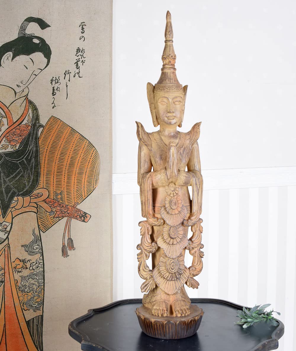 Estatua De Buda Deco Figura Amithaba Sentado 40 Cm De Altura