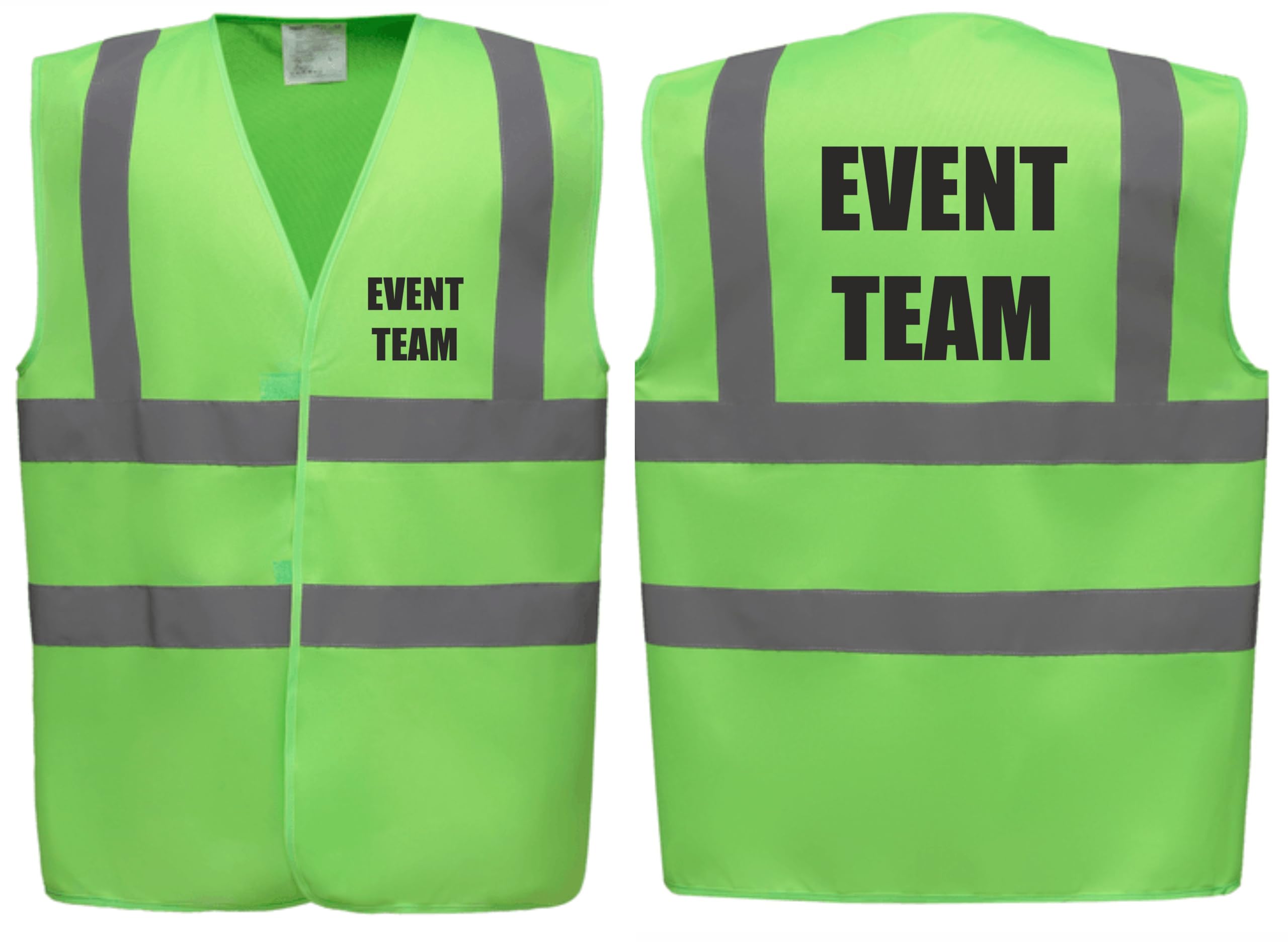 Brook Hi Vis Premium Safety Vest - EVENT TEAM Printed Front & Back, Event Management High Viz Waistcoat, Available in 14 Colours, Festivals (UK, Alpha, M, Regular, Regular, Lime Green)