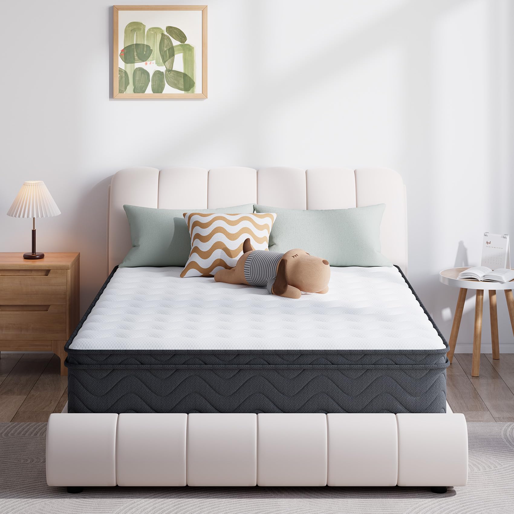 Queen Mattress, 12 Inch Queen Memory Foam Hybrid Mattress in a Box, Individually Pocket Springs, Cool Sleep Technology, CertiPUR-US Certified, 100 Nights Trial