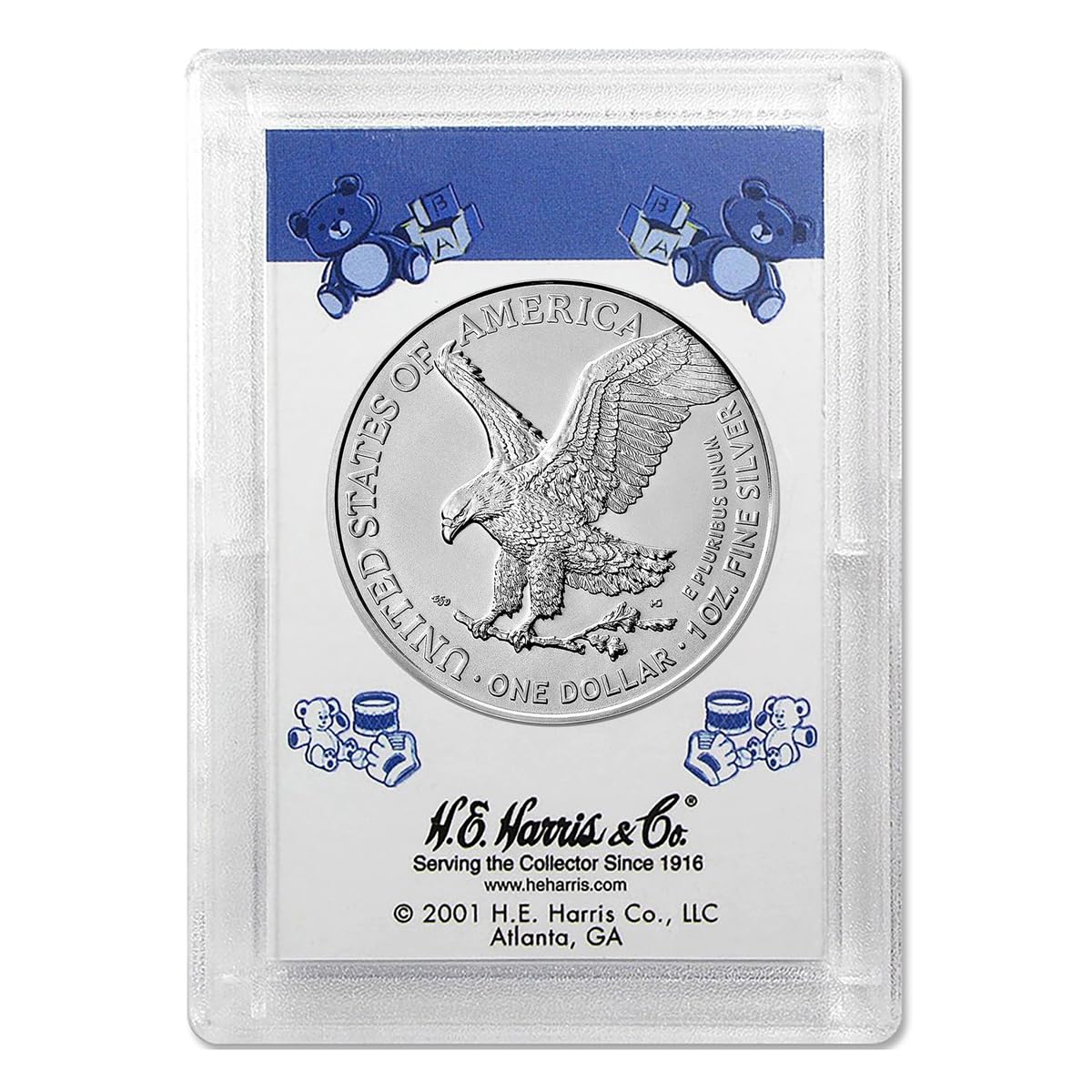 2025 American Silver Eagle in "It's a Boy" Holder Smyrnacoin Dollar Uncirculated US Mint