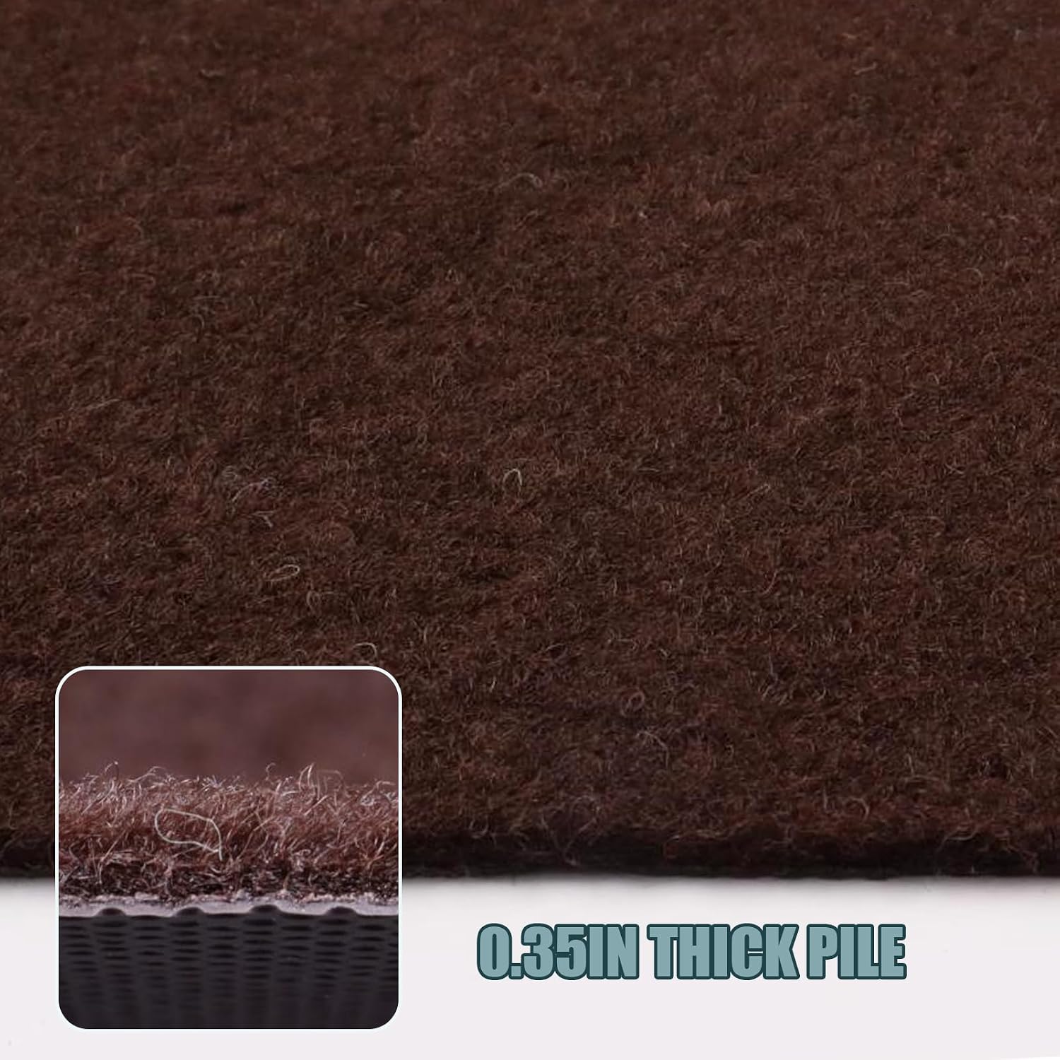 Runner Rug 2 ft x6 ft, Outdoor/Indoor Rug with Rubber Backing Non Slip for Hallway, Kitchen, Patio, Laundry, RV, Entryway, Garage, Bathroom, Area Rug Carpet, Brown, Customizable