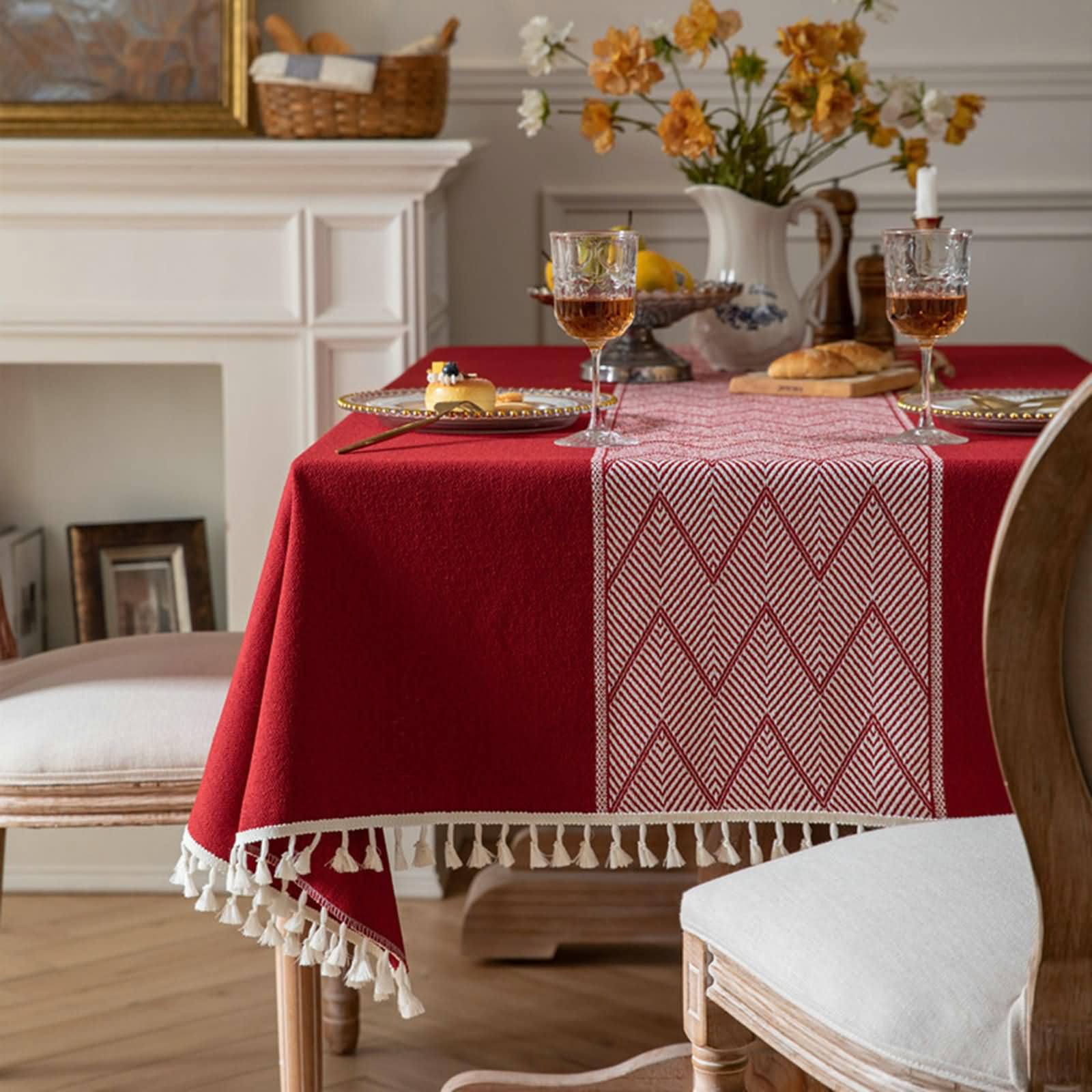 Nappe de table rectangulaire 140 x 240 cm nappe anti tache lavable polyester