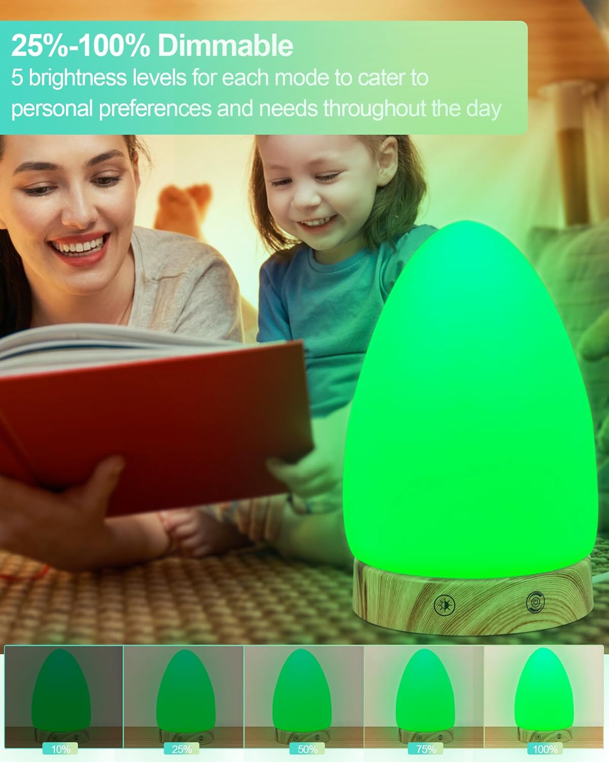 Green Light Therapy Lamp for Migraines Headaches Insomnia Sleep Light Sensitivity Anxiety Relief 520nm Narrow Band Green LED Multi-Mode Warm Natural Cold White Light Desk Lamp Remote Charging Port