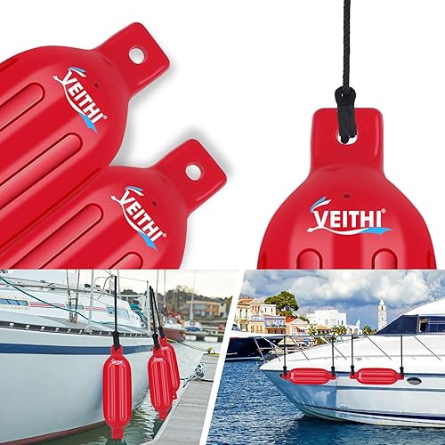 Vista 87 de Paquete de 4 defensas de barco de 4.5/5.5/6.5/8.5/8.5/10/16 pulgadas, parachoques de vinilo acanalado de doble ojo, parachoques de barco para Negro