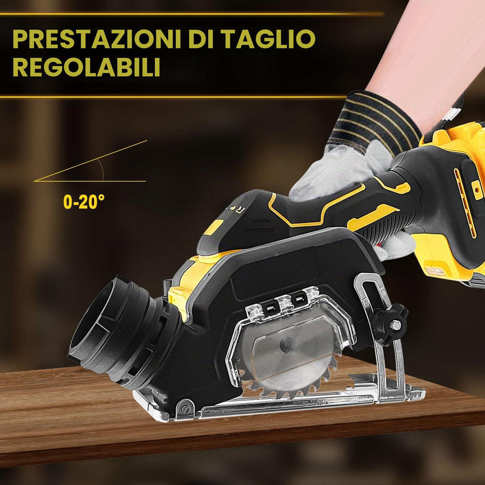 Smerigliatrice angolare Dewalt da 20 V, 20000 giri/min, motore spazzolato 4 lame 7,6 cm, per legno e plastica