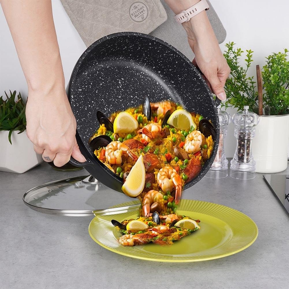 ORION Pfanne Bratpfanne GRANIT Schmortopf Schmorpfann 28 cm GRANDE Gas Induktion | Kochtopf Granitbeschichtung 28 cm Grande Gas