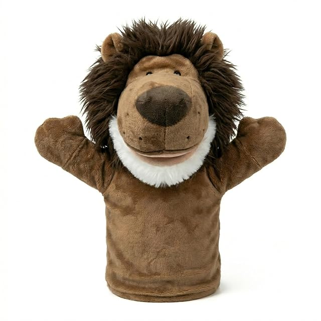 LOMTRATS Manoplas para niños, bebés contiene lobo, tigre, león, mono y bocas abiertas móviles, perfectas para contar historias, enseñar, en edad preescolar y como regalo de cumpleaños