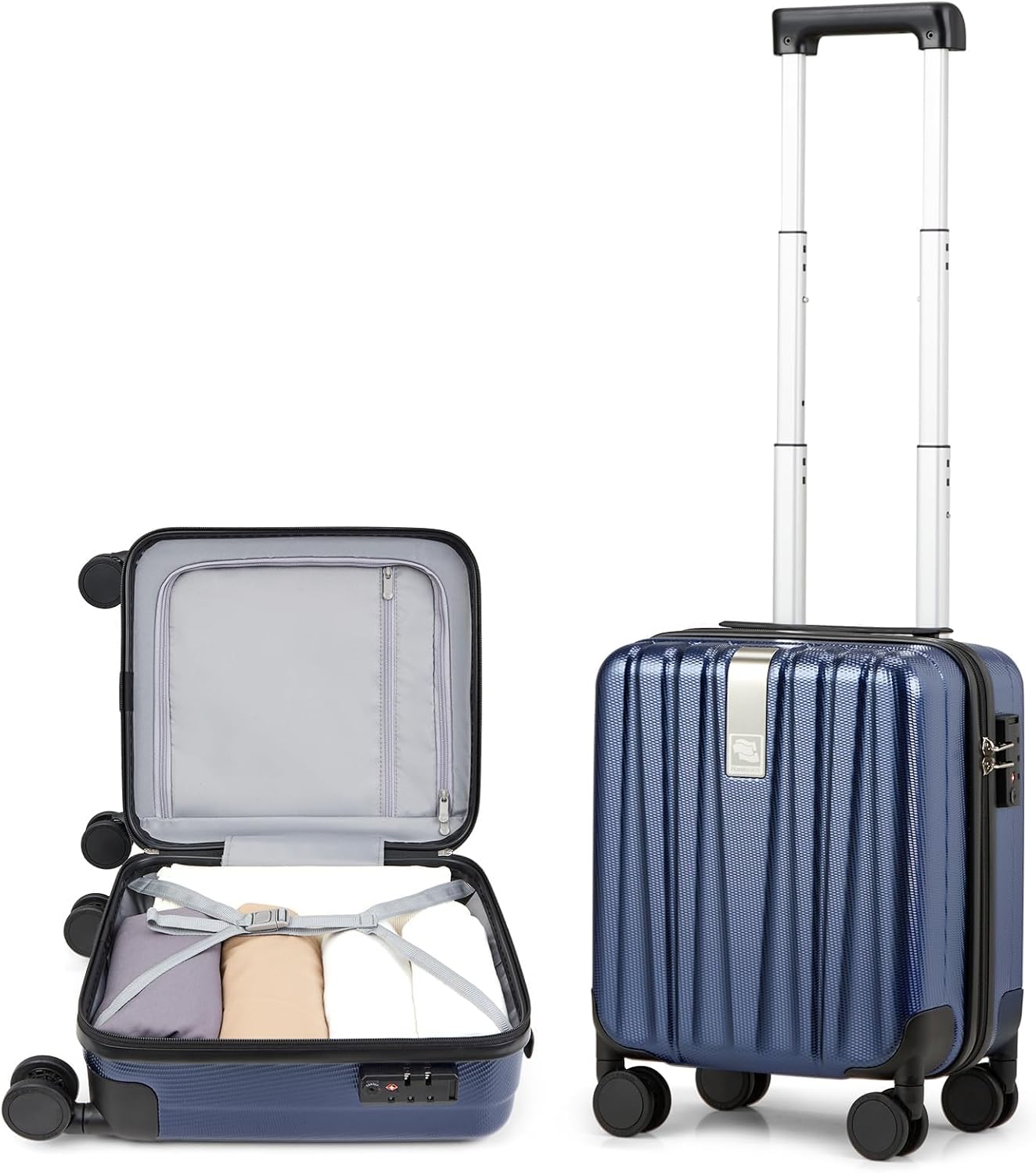 Hanke 14 Inch Underseat Carry On Luggage with Wheels Hard Shell Suitcases Lightweight Small Luggage for Weekender Mini Suitcase Carry On Bag Travel Luggage Christmas Gifts for Birthday (Dark Blue) Hanke 14 Inch Underseat Carry On Luggage with Wheels Hard Shell Suitcases Lightweight Small Luggage for Weekender Mini Suitcase Carry On Bag Travel Luggage Christmas Gifts for Birthday (Dark Blue)