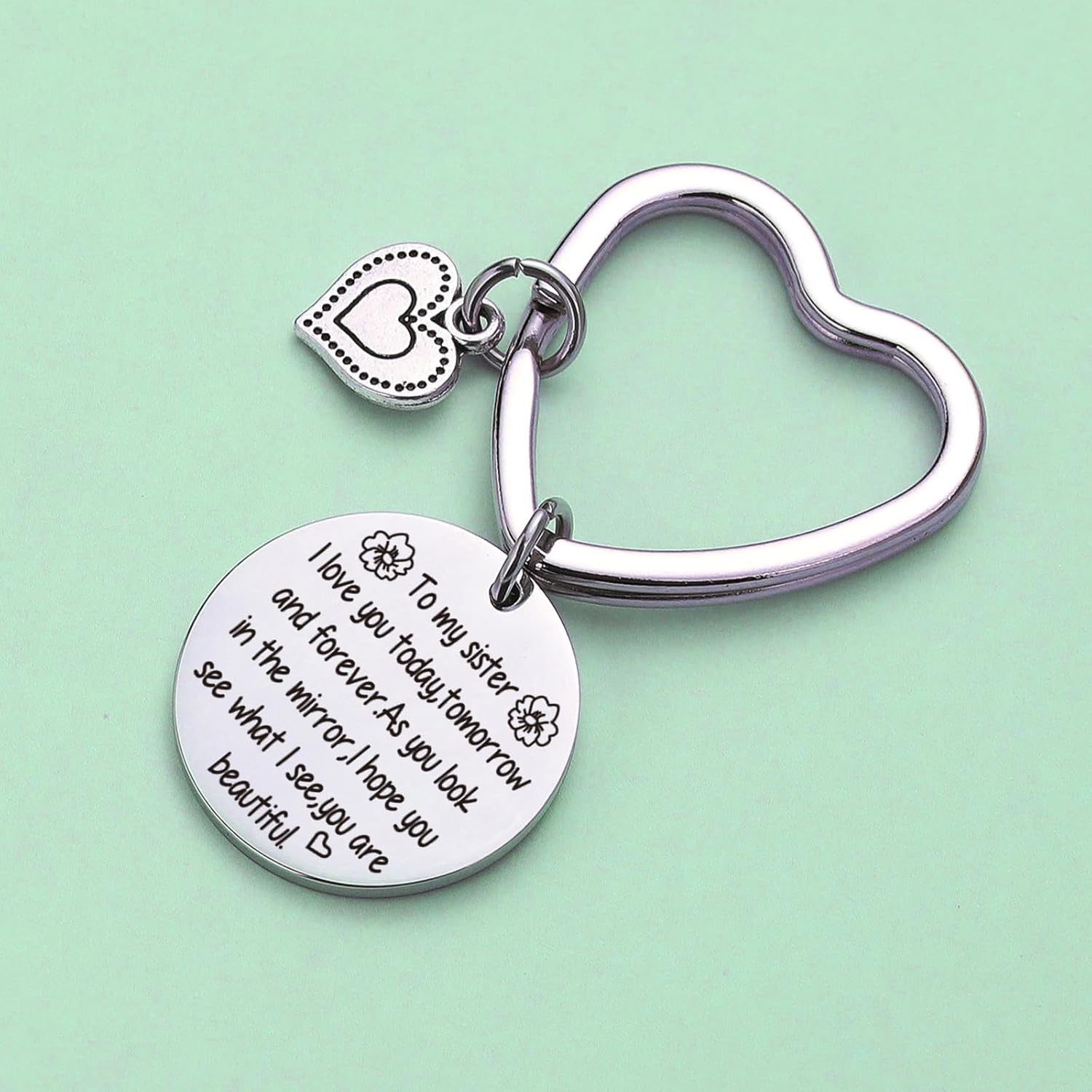 Sister Keychain Bestie Keychain Cousin Gift Sister In Law Wedding Keychain Sister Graduation Jewelry image 4