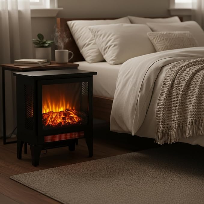 Chimenea Eléctrica Portátil 1400W Efecto Llama 3D 15 Pulgadas miniatura 2