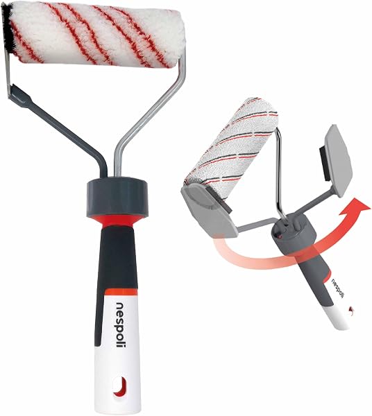 Nespoli - Rullo per Pittura 12cm con Tecnologia Easyliner per Rifiniture Precise senza l'Utilizzo del Nastro Carta, Adatto per Lavori Fai da Te con Pitture Murali su Superfici Lisce e Poco Ruvide - 1