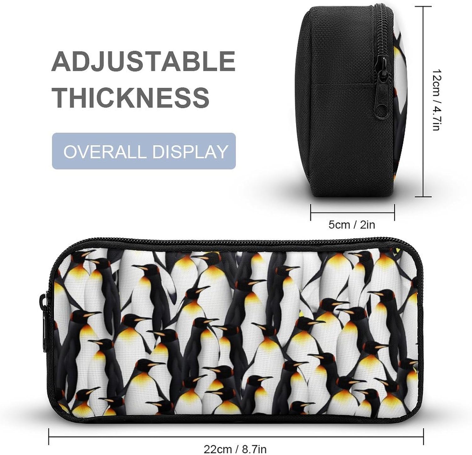 Penguin Backpack with Lunch Box & Pencil Case for Kids Girls Boys School, 16 Inch Cute Penguins Bookbag, School Backpack for Students Children, Lightweight, Large Capacity - Image 7