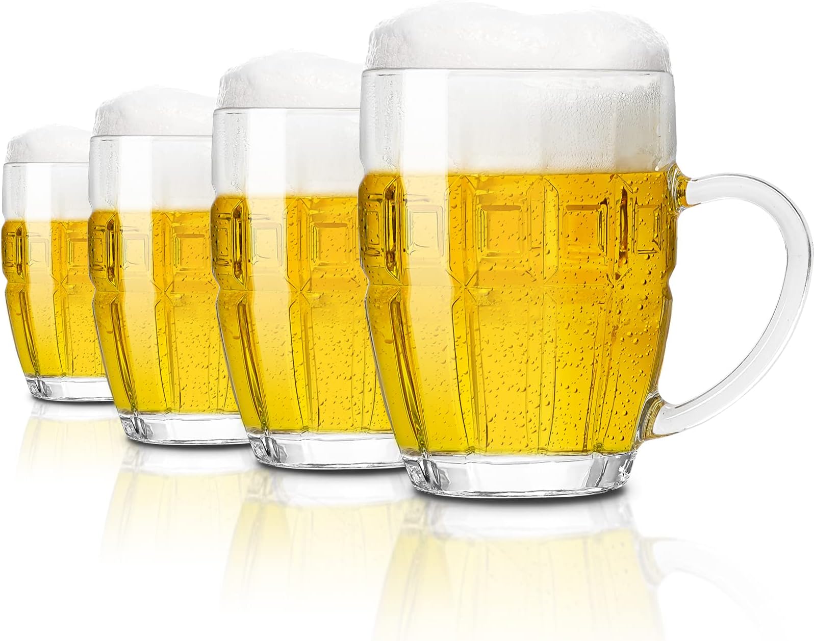 Dimple Stein Beer Mug 20 OZ (4 Pack) Beer Mugs & Steins