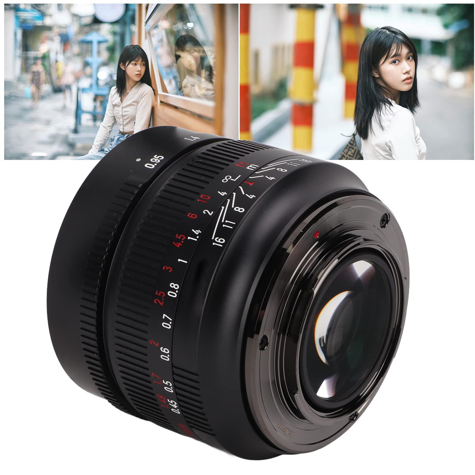XINL Obiettivo 50mm F0.95 APS-C, Messa a Fuoco Manuale Lunghezza focale Fissa in Vetro ED di Grande Diametro con 13 Barre