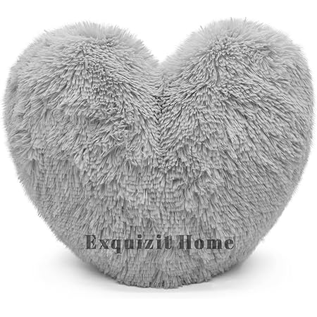 grey heart pillow