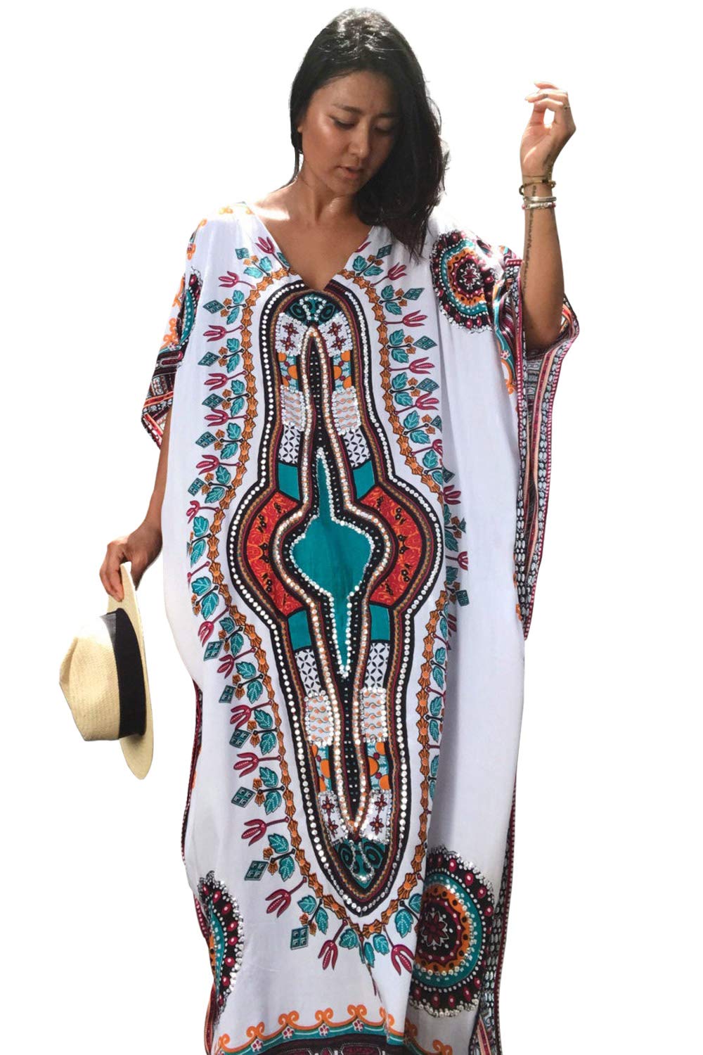 CHERRY CATWomen Beachwear Long Beach Coverups Kaftan Casual Caftan Dress
