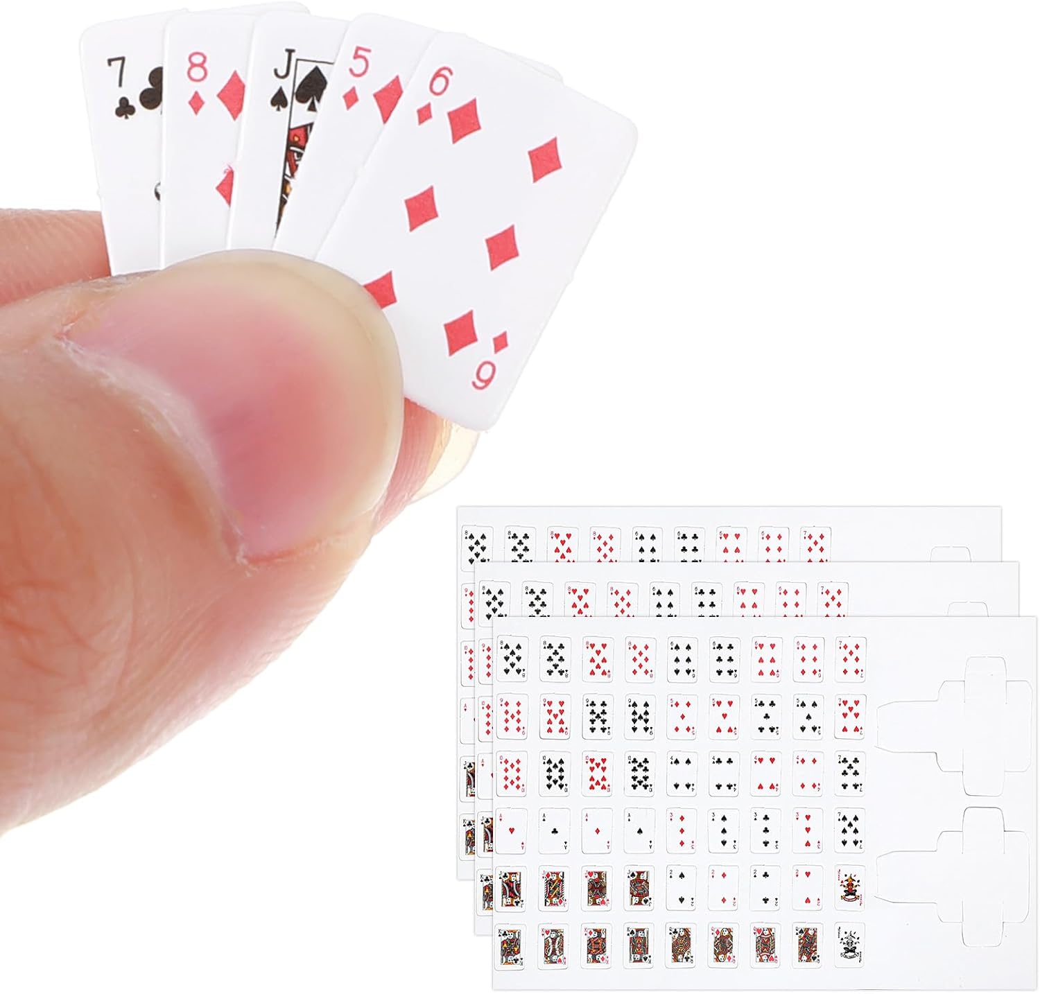 3 Copies Mini Playing Cards 0.59in Miniature Mini Deck of Cards Party Spoof Fun Tiny Decks of Playing Card Travel Poker Card for Adults Party Favor