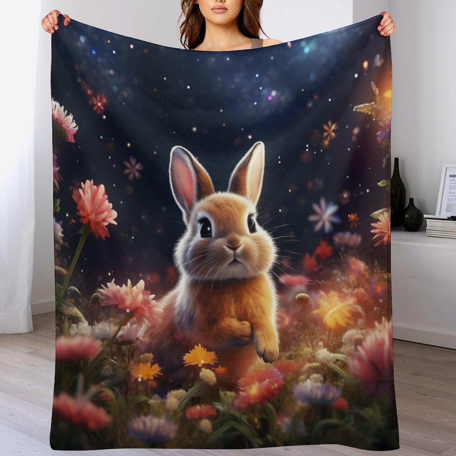 Couverture Flanelle Chaude Lapin - Plaid Polaire Canapé Lit Tout Confort