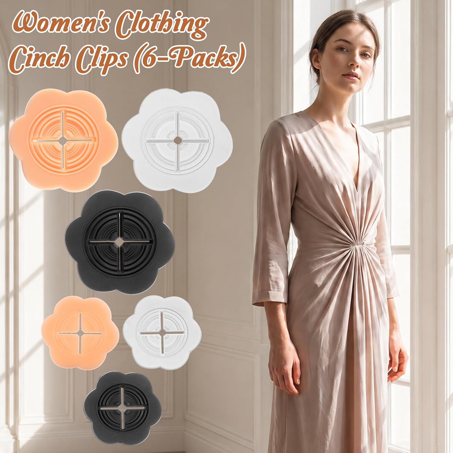 Clothing Cinch Clips, 6Pcs Invisible Non-Slip Waist Cincher Clips image 4