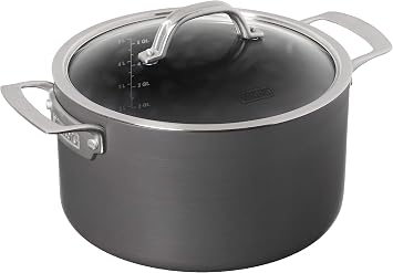 Viking Dutch Oven Non Stick, 6 Quart Hard Anodized Nonstick Cookware Pot with Glass Lid, Dishwasher and Oven Safe, Induction Ready, Gray