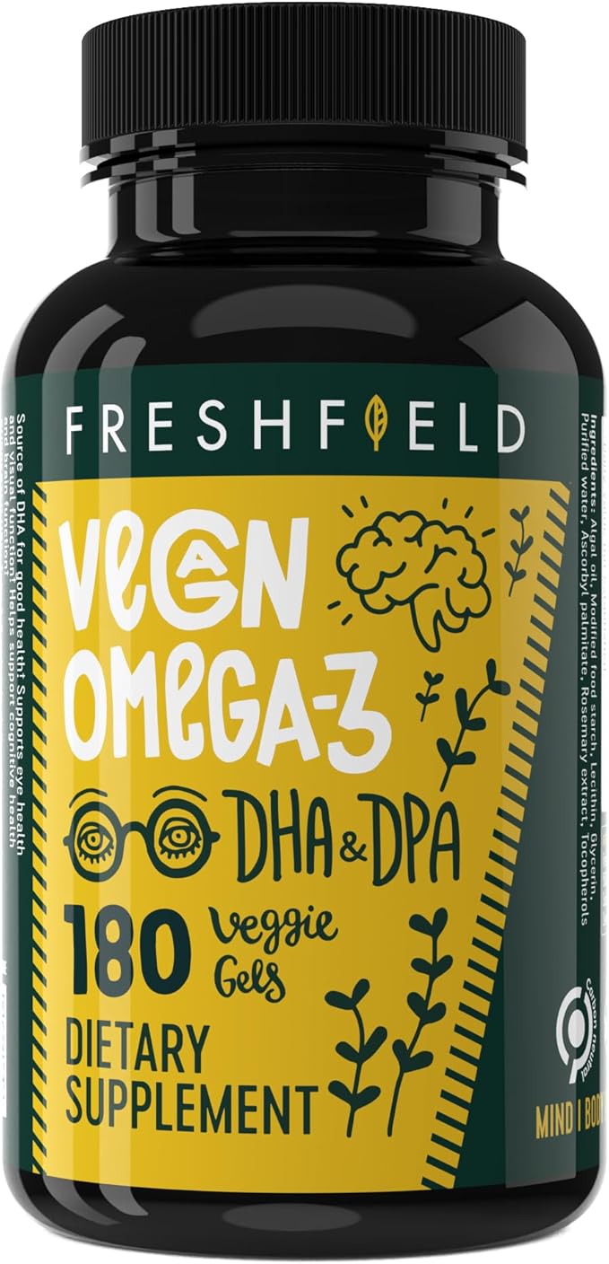 Freshfield Vegan Omega 3 DHA Supplement Premium Algae Oil