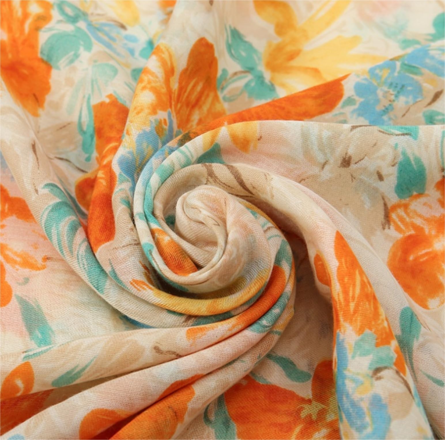 sciarpe, Sciarpa avvolgente in poliestere unisex multicolore 180x90 cm