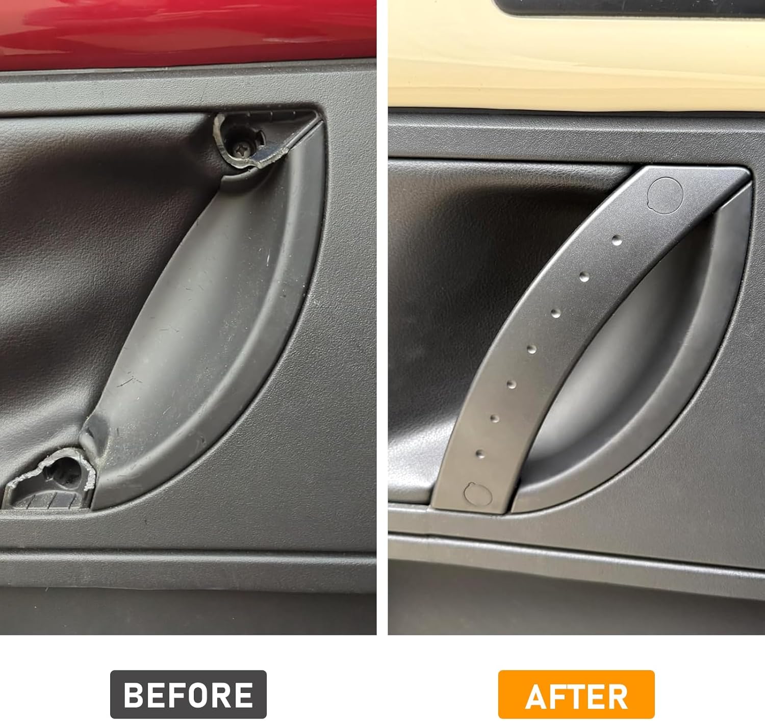 Interior Door Pull Handle Cover Compatible with VW Beetle Bug 1998-2010,Door Handle Panel Set Trim with Screws for Front Left Driver & Right Passenger Side,1C0867171A/1C0867172A,Black,2PCS