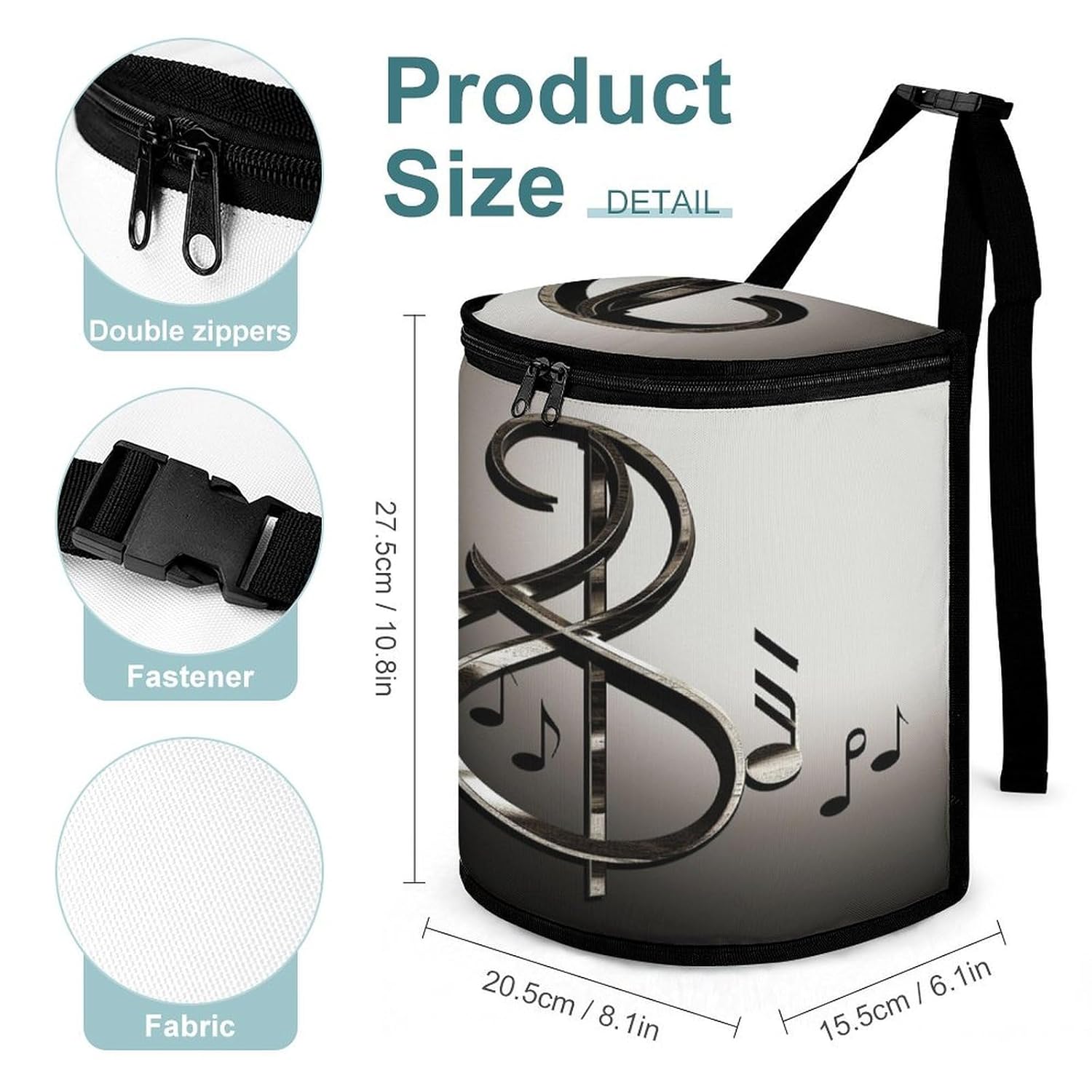 Hanging Car Trash Bag Music Symbol Printed Car Garbage Storage Bag Leakproof Car Trash Can Portable Garbage Storage Bags