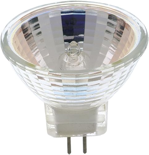 Satco S4629 - Bombilla halógena MR11 de 10 W, base GZ4, 6 voltios, transparente, con patrón de haz de la NFL, con lente