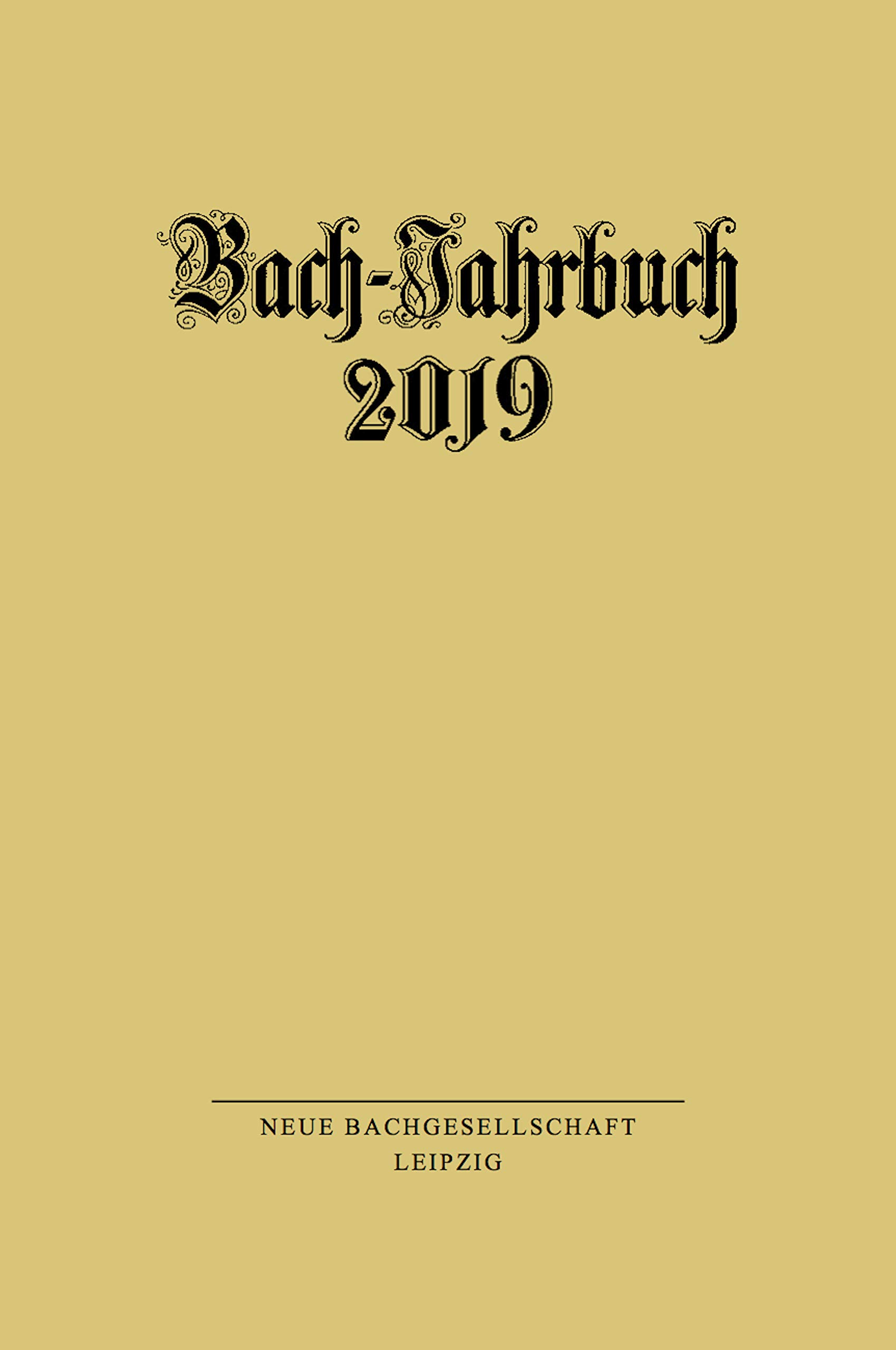Bach-Jahrbuch 2019 (German Edition)
