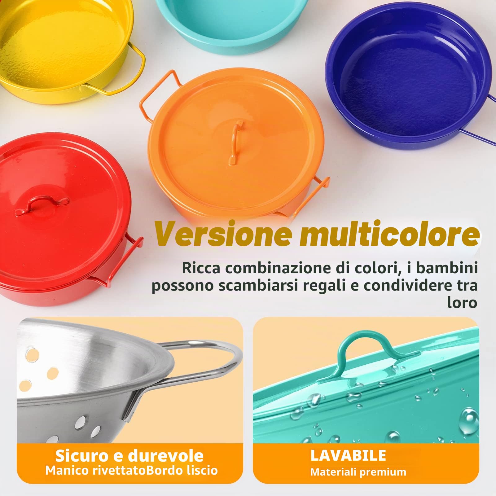 Set Pentole Giocattolo e Cucina Accessori per Bambini, Pentoline Giocattoli e Utensili Cucina per Bambina Pentolini Gioco Bambino 3 4 5 6 7 8 anni (Verde)
