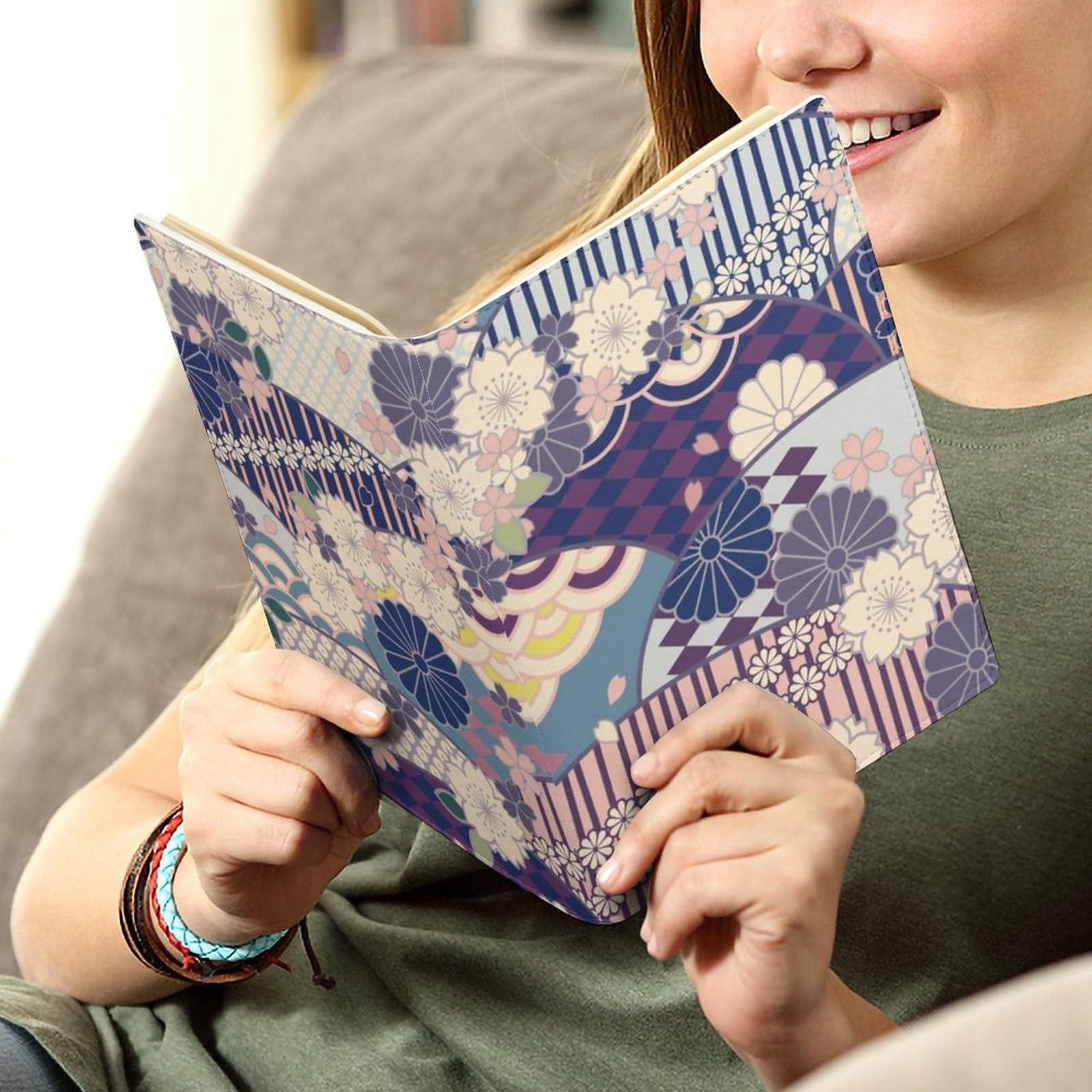 Amazon.co.jp: ブックカバー 和柄 和風花柄 菊の花 新書 本