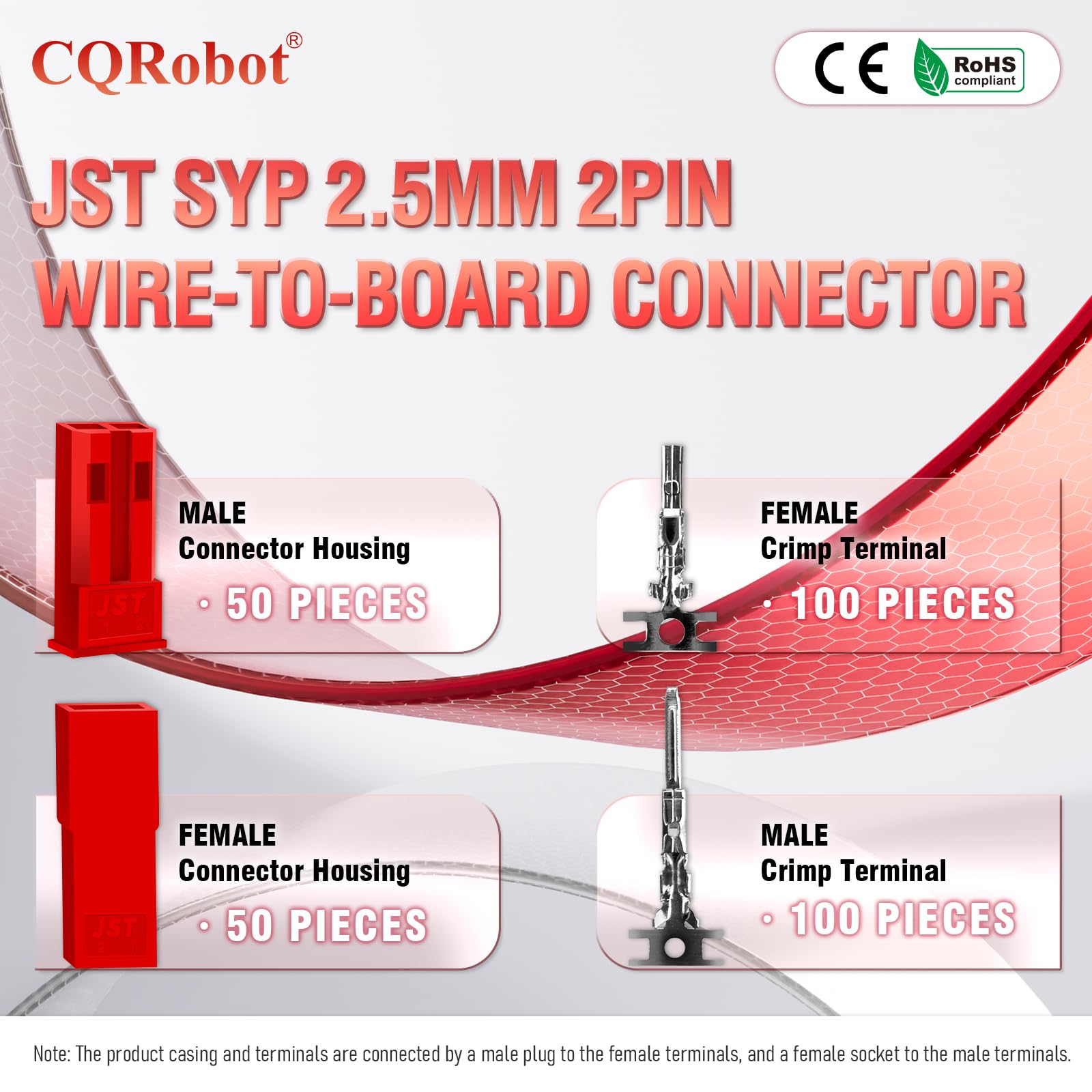 CQRobot JST SYP 2.5 mm Pitch 2-Pin Electronic Connector IC Male