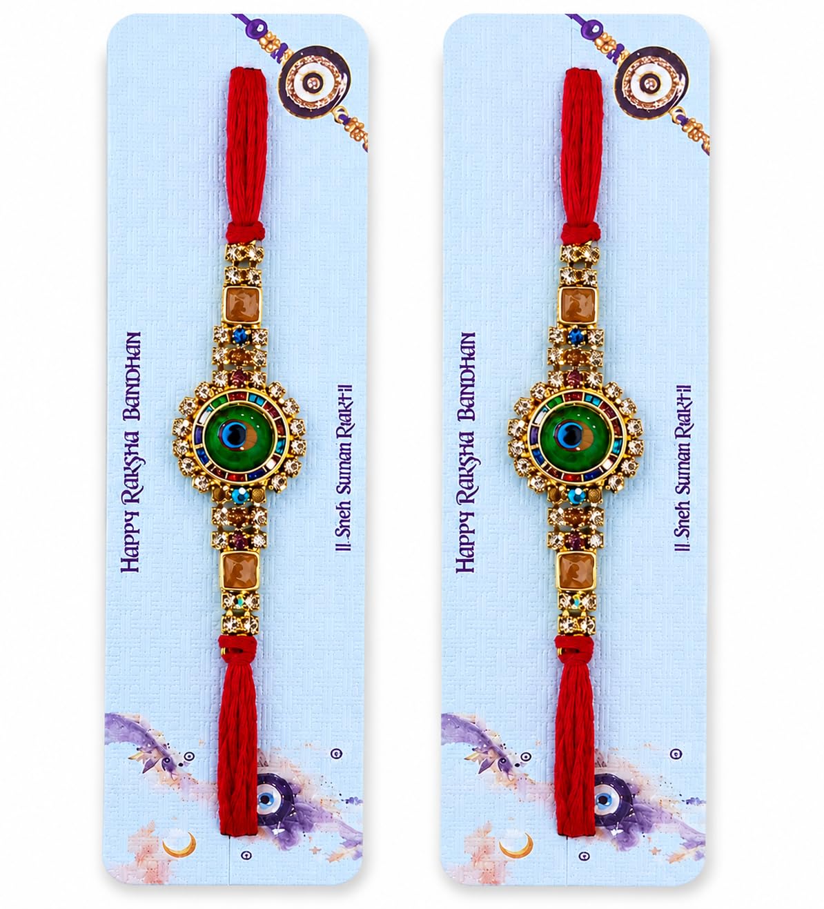 Rakhi set of Brother Set of 2 Raksha Bandhan Gift Combo Peacock Feather Religious Designer Rakhi for Brother, Bhaiya, Bhai, Sister, Bhabhi-image-49
