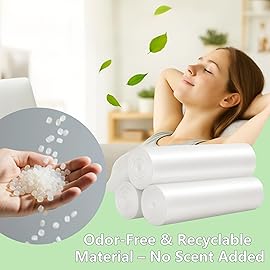 TECHSHARE Small Garbage Bags 4 Gallon - 105 Count Trash Can Liners for Bathroom, Office, Bedroom - Mini White HDPE Plastic Waste Basket Bags, Value Pack for Daily Use, Fits Small Trash Cans